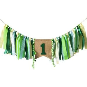First Birthday Highchair decoration jungle Green theme